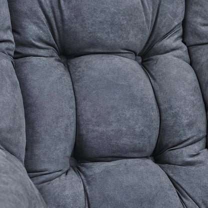 Living and More High Back Sofa Chair, Modern Fabric Lazy Chair, Accent Contemporary Lounge Chair, Cool Grey