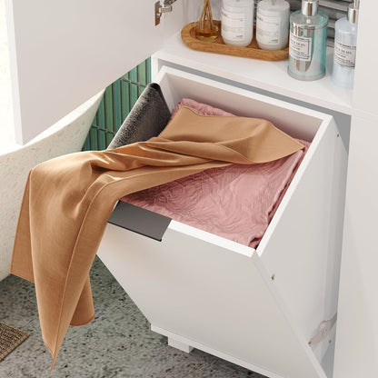 Storage cabinet with laundry basket, display cabinet