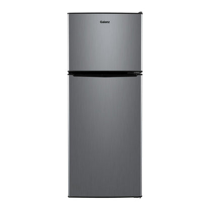 Galanz 4.6. Cu ft Two Door Mini Refrigerator with Freezer, Stainless Steel