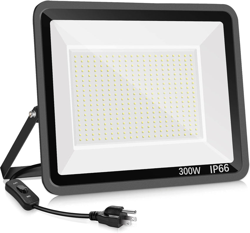 3 Pack 200W LED Flood Light,Super Bright Exterior Security Lights With Plug,IP66 Waterproof Outdoor Flood Light, 22800lm 5000K Daylight White Floodlight for Yard, Garden,Basketball Court, Arena