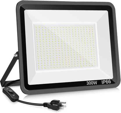 3 Pack 200W LED Flood Light,Super Bright Exterior Security Lights With Plug,IP66 Waterproof Outdoor Flood Light, 22800lm 5000K Daylight White Floodlight for Yard, Garden,Basketball Court, Arena