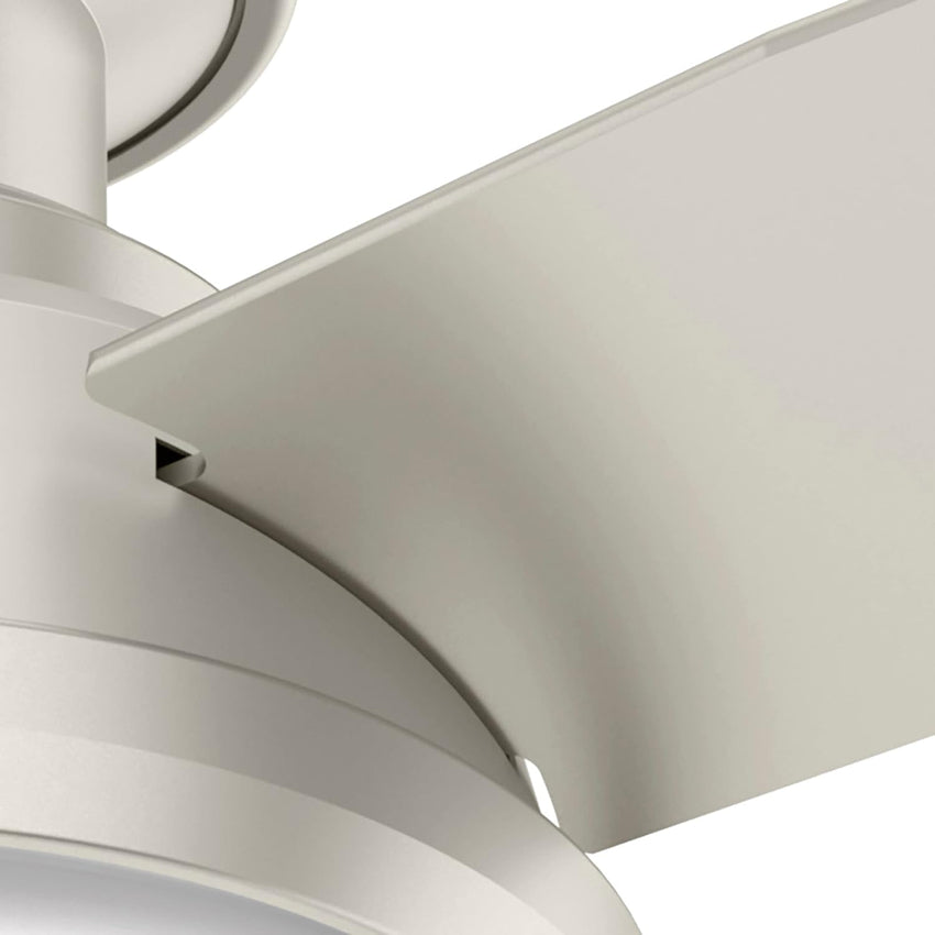 Hunter Fan Company Dempsey Low Profile Indoor / Outdoor Ceiling Fan with LED Light and Remote Control, 44", Matte Nickel