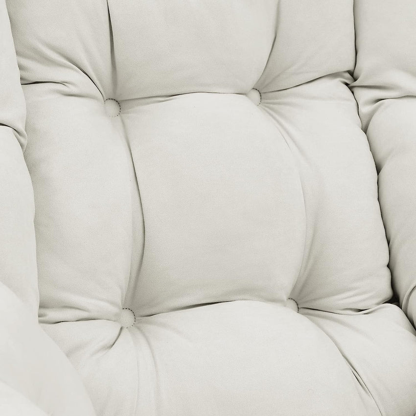 Living and More High Back Sofa Chair, Modern Fabric Lazy Chair, Accent Contemporary Lounge Chair, Cool Grey
