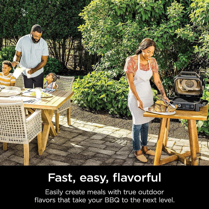 Professional Outdoor Grill and Smoker, Built-in Thermometer, 7-in-1 main grill, BBQ Smoker, Air Fryer, Bake, Bake, dehydrate, Grill, Firewood Pellet, Portable, electric (updated)