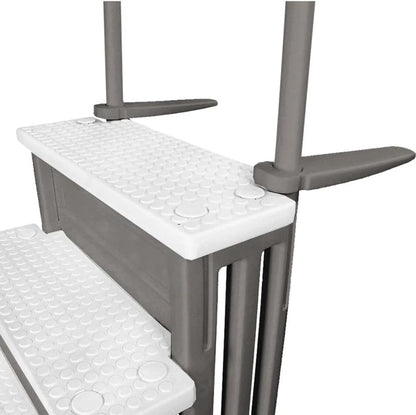Select Anti-Slip in-Pool Steps | Gray | for Above Ground Swimming Pools | Can Mount to Decks 48" to 54" H | Safety Stairs Capacity Up to 300 lbs