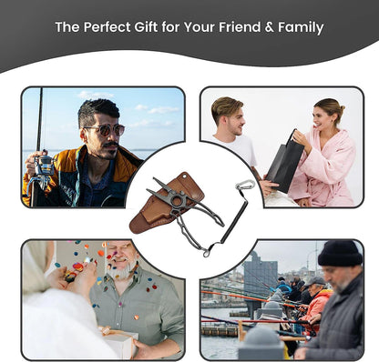 RXLUY Titanium Fishing Pliers, Premium Saltwater Fishing Gear, Tungsten Cutters, Split Ring Hook Remover, Knot Tying Tool with Lanyard, Ice Fishing, Sea Fishing Kit Gifts for Men