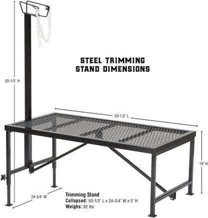 Weaver Leather Livestock Steel Trim Stand - Adjustable and Durable Trimming Stand for Sheep, Goats, and Other Livestock - Wire Headpiece Holds Animals in Place During Grooming, Black, 1 Ct (Pack of 1)
